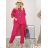 Langes Chiffon-Kurzarmkleid für Damen (S/M ONE SIZE) ITALIAN FASHION IMWGM23456