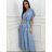 Langes Chiffon-Kurzarmkleid für Damen (S/M ONE SIZE) ITALIAN FASHION IMWGS231048
