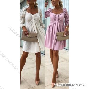 Langes Chiffon-Kurzarmkleid für Damen (S/M ONE SIZE) ITALIAN FASHION IMWGS231048