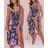 Langes Chiffon-Kurzarmkleid für Damen (S/M ONE SIZE) ITALIAN FASHION IMWGS231048