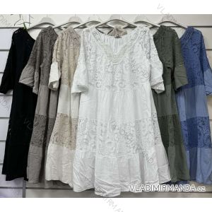 Schulterfreies Spitzen-Boho-Carmen-Kleid für Damen (46/50, Einheitsgröße) ITALIAN FASHION IMBM24065
