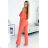 444-1 Jumpsuit mit Rüschen und nackten Schultern - Pfirsich