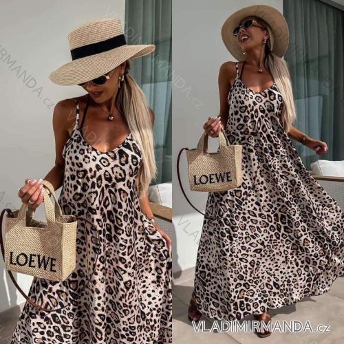 Langes trägerloses Sommerkleid aus Satin für Damen (S / M / L ONE SIZE) ITALIAN FASHION IMM22694