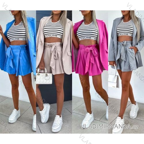 Sommer-Musselin-Hemd- und Shorts-Set für Damen (Einheitsgröße S/M) ITALIAN FASHION IMWGB232513