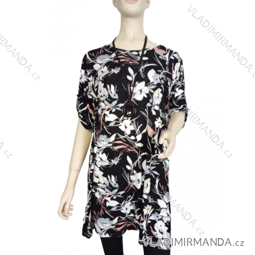 Kurzarm-Tunika für Damen in Übergröße (48-54) POLISH FASHION PME24HELA