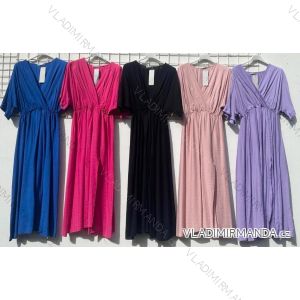 Kurzärmliges Sommerkleid aus Baumwolle für Damen (S / M / L / XL ONE SIZE) ITALIAN FASHION IMD22472