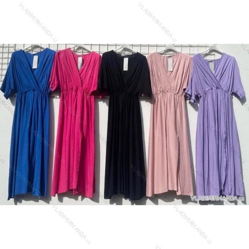 Kurzärmliges Sommerkleid aus Baumwolle für Damen (S / M / L / XL ONE SIZE) ITALIAN FASHION IMD22472
