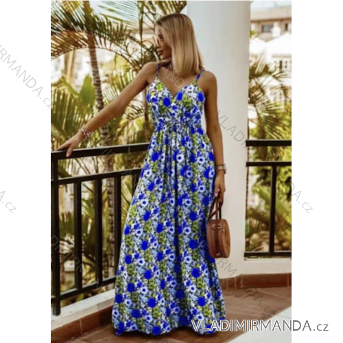 Langes Sommerkleid für Damen mit Trägern (S/M EINHEITSGRÖSSE) ITALIAN FASHION IMD23264