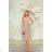 Langes, elegantes Damenkleid mit breiten Trägern (SL) FRENCH FASHION FMPEL23VELVET beige 44