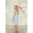 Langes, elegantes Damenkleid mit breiten Trägern (SL) FRENCH FASHION FMPEL23VELVET hellblau 44