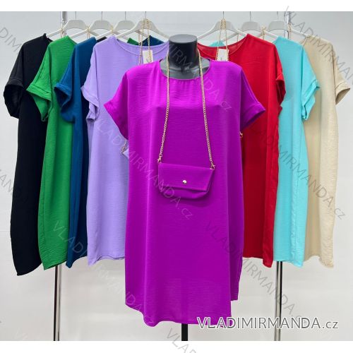 Kleid Oversize Kurzarm Damen (4XL/5XL ONE SIZE) ITALSKÁ MÓDA IM422026
