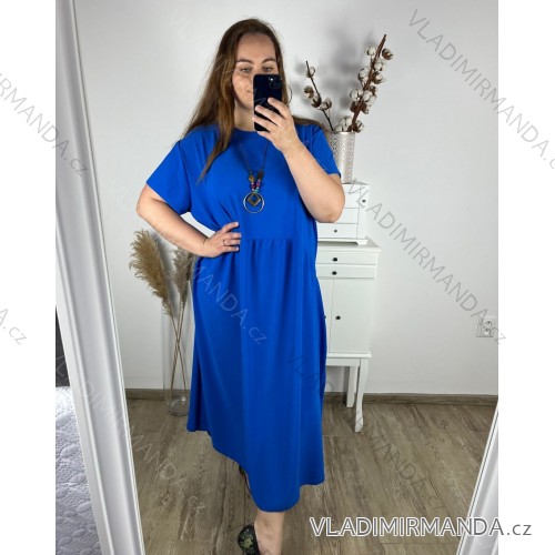 Shirt verlängert 3/4 Langarm Damen (L/XL/2XL ONE SIZE) ITALIAN FASHION IM423025 modrá královská 54-58