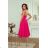 Langes, elegantes Damenkleid mit breiten Trägern (SL) FRENCH FASHION FMPEL23VELVET růžová fuchsiová 38