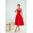 Langes, elegantes Damenkleid mit breiten Trägern (SL) FRENCH FASHION FMPEL23VELVET rot 38