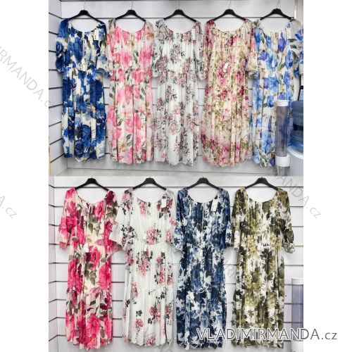 Shirt verlängert 3/4 Langarm Damen (L/XL/2XL ONE SIZE) ITALIAN FASHION IM423025