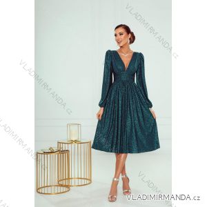 Langes, elegantes Damenkleid mit breiten Trägern (SL) FRENCH FASHION FMPEL23VELVET