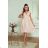 Langes, elegantes Damenkleid mit breiten Trägern (SL) FRENCH FASHION FMPEL23VELVET Pink Baby 34