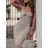 Langes Chiffon-Kurzarmkleid für Damen (S/M ONE SIZE) ITALIAN FASHION IMWGS231048
