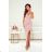Langes, elegantes Damenkleid mit breiten Trägern (SL) FRENCH FASHION FMPEL23VELVET růžová starorůžová 38