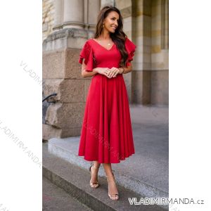 Langes, elegantes Damenkleid mit breiten Trägern (SL) FRENCH FASHION FMPEL23VELVET