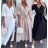 Langes Chiffon-Kurzarmkleid für Damen (S/M ONE SIZE) ITALIAN FASHION IMWGS231048