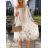 Langes Chiffon-Kurzarmkleid für Damen (S/M ONE SIZE) ITALIAN FASHION IMWGS231048