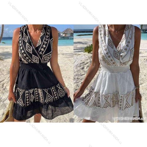 Ärmelloses langes Partykleid aus Paillettensamt für Damen (S/M EINHEITSGRÖSSE) ITALIAN FASHION IMWB233931