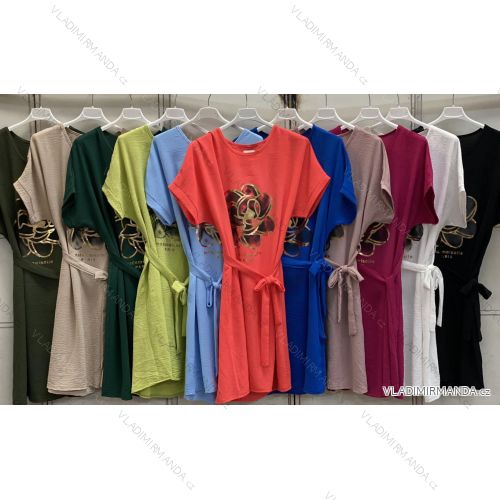 Kleid Oversize Kurzarm Damen (4XL/5XL ONE SIZE) ITALSKÁ MÓDA IM422026