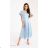 Langes, elegantes Damenkleid mit breiten Trägern (SL) FRENCH FASHION FMPEL23VELVET hellblau 40