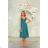 Langes, elegantes Damenkleid mit breiten Trägern (SL) FRENCH FASHION FMPEL23VELVET zelená smaragdová 40