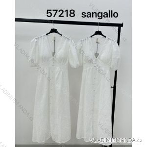 Kurzärmliges Kleid aus Spitze und Baumwolle für Damen (Einheitsgröße S/M) ITALIAN FASHION IMM23M7267