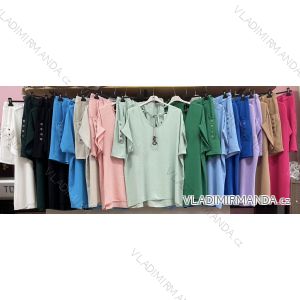 Damen-Set aus Tunika und Shorts in Übergröße mit Anhänger (54/56/58 Einheitsgröße) ITALIAN FASHION IMWQ24214