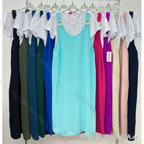 Shirt verlängert 3/4 Langarm Damen (L/XL/2XL ONE SIZE) ITALIAN FASHION IM423025