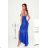 Langes, elegantes Damenkleid mit breiten Trägern (SL) FRENCH FASHION FMPEL23VELVET modrá královská 34