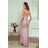 Langes, elegantes Damenkleid mit breiten Trägern (SL) FRENCH FASHION FMPEL23VELVET růžová starorůžová 36