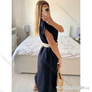 Langes Sommerkleid mit kurzen Ärmeln für Damen (Einheitsgröße S/M) ITALIAN FASHION IM323111