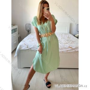 Langes Sommerkleid mit kurzen Ärmeln für Damen (Einheitsgröße S/M) ITALIAN FASHION IM323111