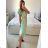 Langes Sommerkleid mit kurzen Ärmeln für Damen (Einheitsgröße S/M) ITALIAN FASHION IM323111 -   hellgrün -   S / M