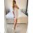 Kleid / Hemd Sommer Damen Strip (uni sl) ITALIENISCHE Mode IM718953 M / L weiß