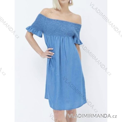 Kleid Kurzarm Damen Streifen (uni sl) ITALIENISCHE Mode IMM20099