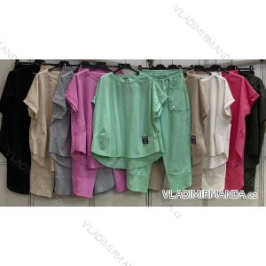 Set aus übergroßen Hosen und Langarm-T-Shirt für Damen in Übergröße (M/L/XL Einheitsgröße) ITALIAN FASHION IMC24036