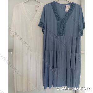 Damen-Sommerkleid aus Spitze in Übergröße mit kurzen Ärmeln (XL/2XL/3XL Einheitsgröße) ITALIAN FASHION IMB23HIPP