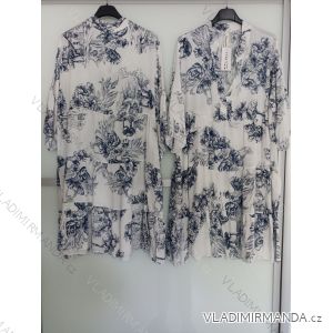 Šaty košilové bavlněné 3/4 dlouhý rukáv dámské (S/M ONE SIZE) ITALSKá MóDA IM4239022