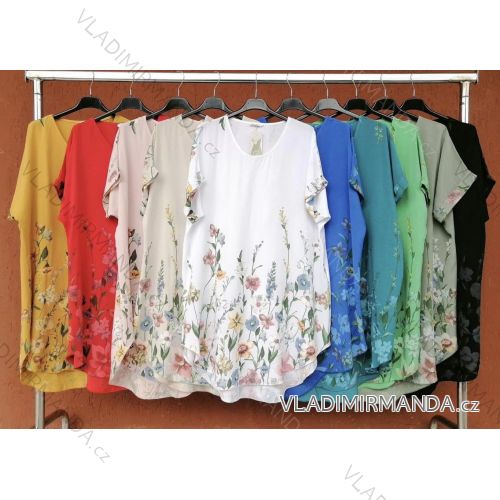 Shirt verlängert 3/4 Langarm Damen (L/XL/2XL ONE SIZE) ITALIAN FASHION IM423025