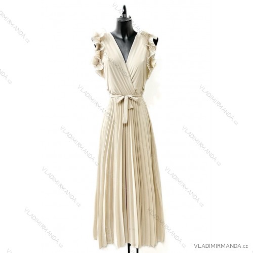 Langärmeliges Sommerkleid für Damen (Einheitsgröße S/M) ITALIAN FASHION IMPES238990 beige 