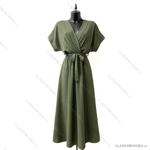Langärmeliges Sommerkleid für Damen (Einheitsgröße S/M) ITALIAN FASHION IMPES238990 zelená khaki