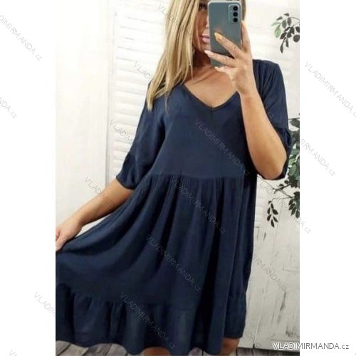 Shirt verlängert 3/4 Langarm Damen (L/XL/2XL ONE SIZE) ITALIAN FASHION IM423025