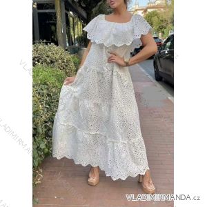 Kurzärmliges Kleid aus Spitze und Baumwolle für Damen (Einheitsgröße S/M) ITALIAN FASHION IMM23M7267