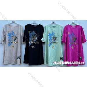 Lässiges langärmliges Baumwollkleid für Damen (Einheitsgröße S/M) ITALIAN FASHION IMD24208