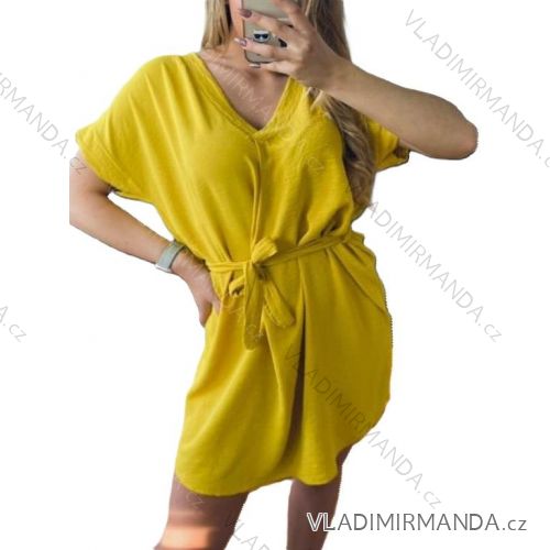 Kurzes ärmelloses Kurzarm-Damenkleid (uni sl) ITALIAN MODE IM419700